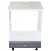 Corp pentru cuptor incorporabil cu sertar Zebra, Alb/MDF gri, cu blat travertin, 60 x 85 x 60 cm